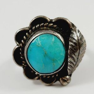 Signed Vintage Sterling Silver Turquoise Ring